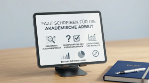 Ein Tablet auf einem Holzschreibtisch mit einem blauen Notizbuch und einem Stift daneben.